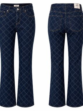 NWT OAT New York High Rise Wide Leg Jeans Women’s Size 6/28 Diamond Print
